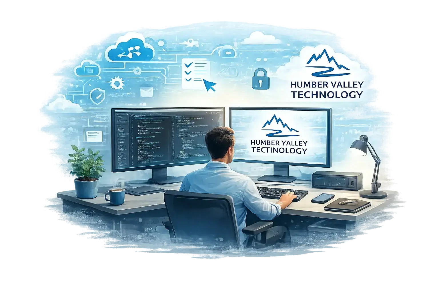 Workspace representing modern technology consulting